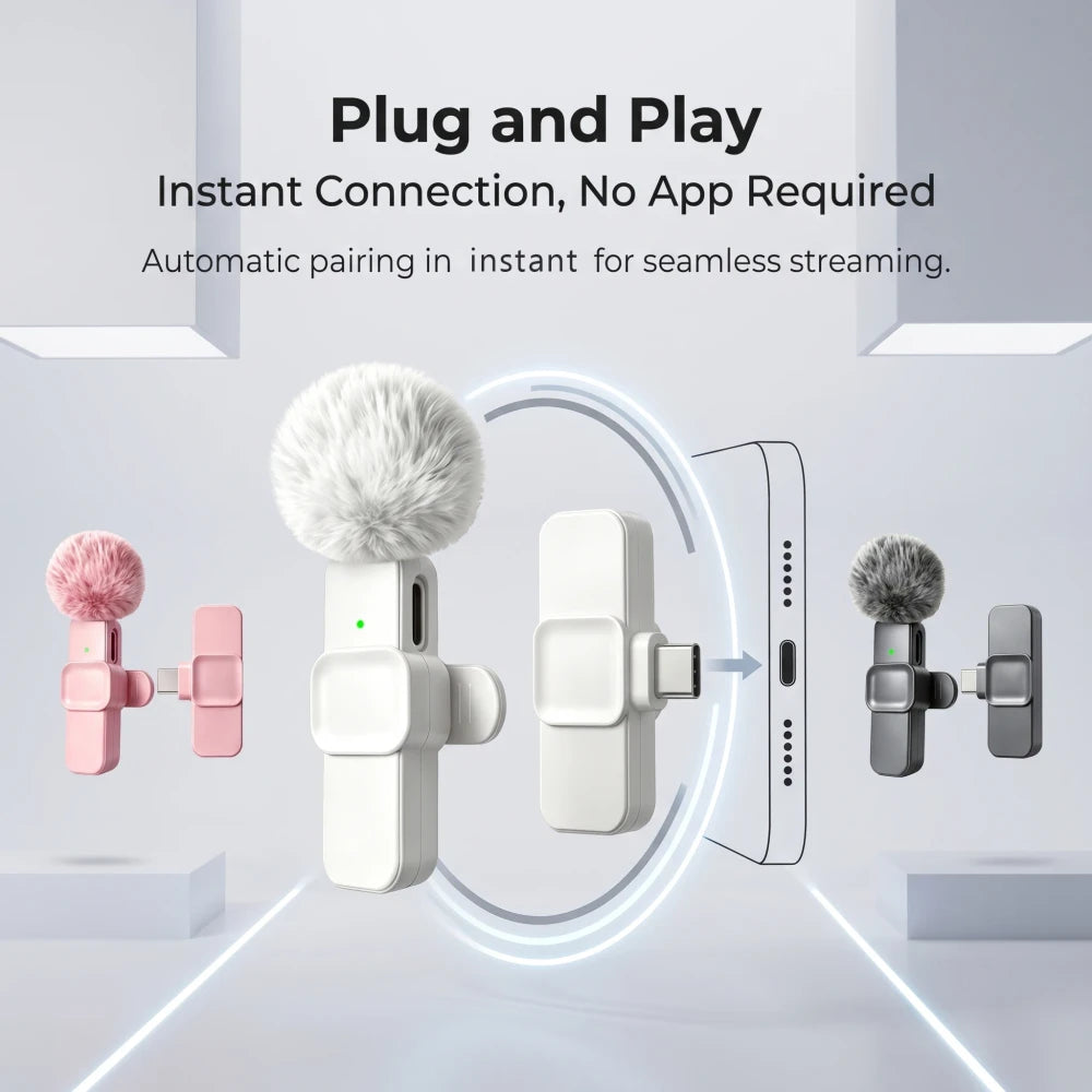 Wireless Lavalier Microphones for IPhone, Android, IPad