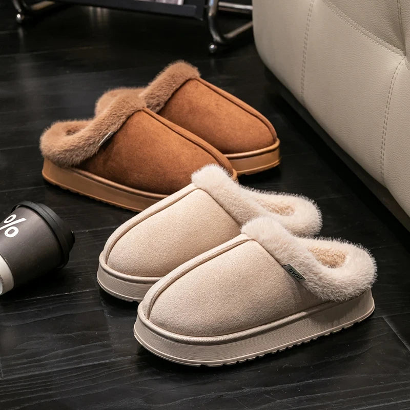 Designer Fashion Women Fluffy Slippers for Winter Indoor Thick Anti-Slip Sole and Warm Unisex Slippers